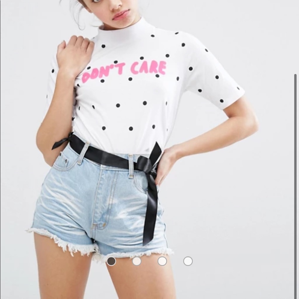 Lazy Oaf Don’t Care Spotty T shirt